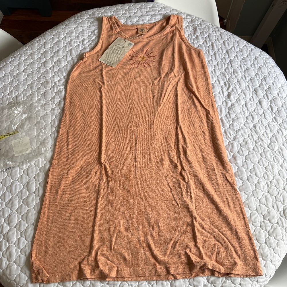 NWT! Earth Creations Clay Died Organic Cotton Tank Dress Size Large